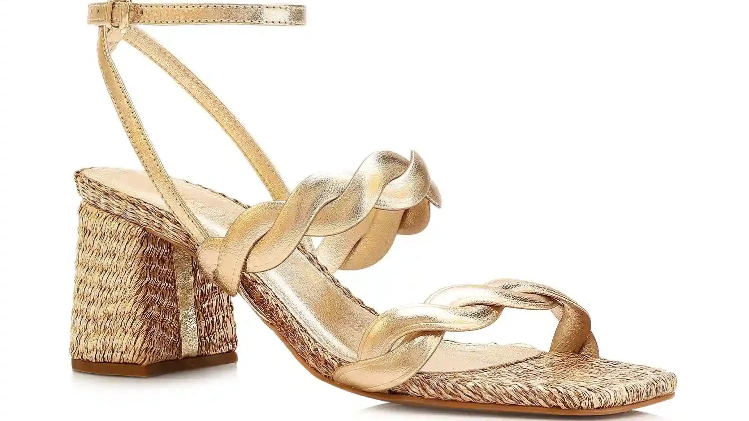 Sandália Alt Dourado/Ráfia Natural
