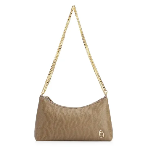 Bolsa De Ombro Correntes Couro Lezard Verde
