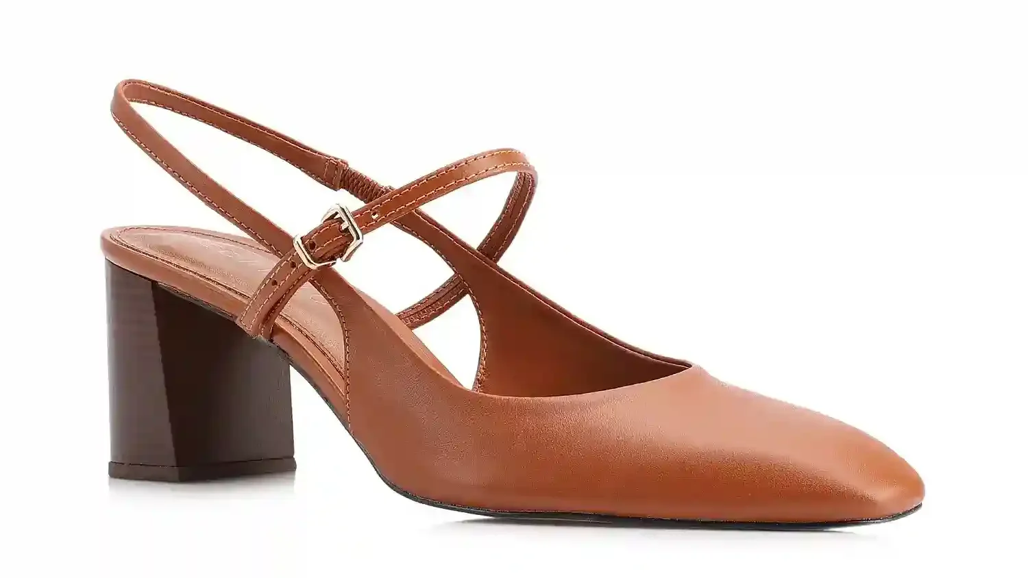 Scarpin Couro Marrom Claro
