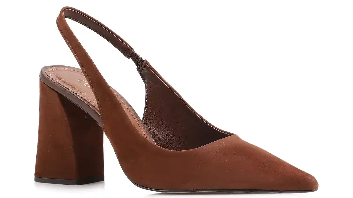 Scarpin Couro Nobuck Marrom
