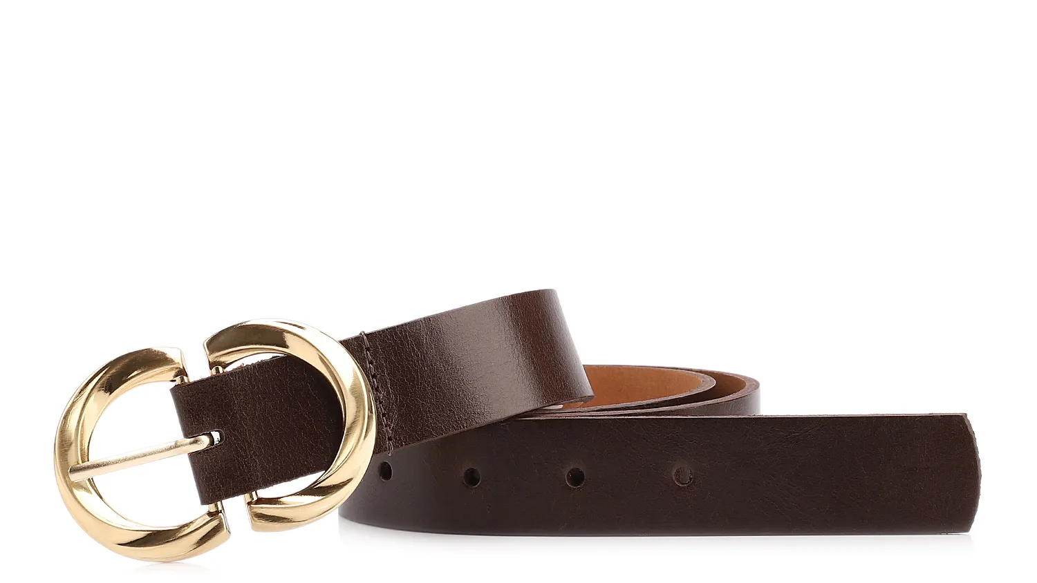 O Cinto Corello em couro com tira média, ideal para finalizar produções modernas e elegantes. Possui fivela e passante metalizado, perfeito para destacar o look.